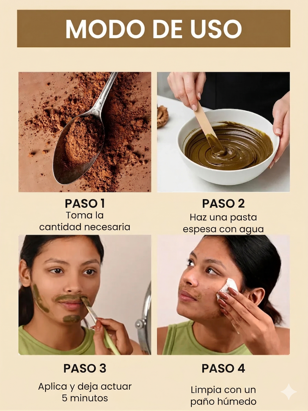 Cera facial de cúrcuma - Cera en polvo indolora de 5 minutos